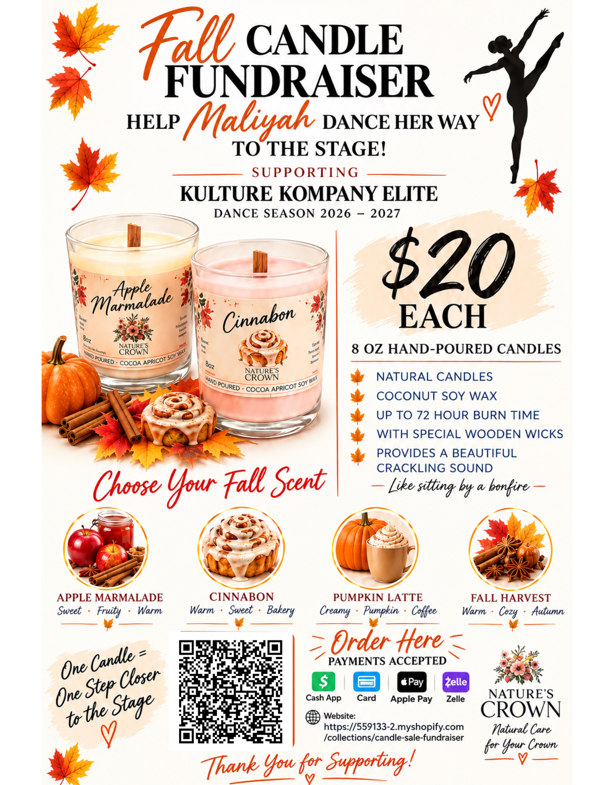 Fall Harvest Wooden Wick 12 oz. Soy Candle (Copy 2)