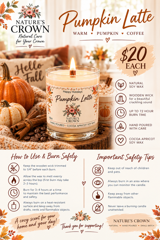 Pumpkin Latte Wooden Wick 12 oz. Soy Candle (Copy)